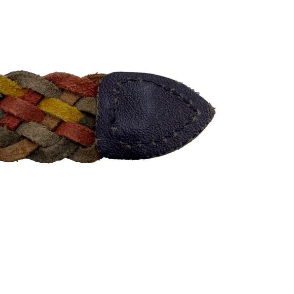 Vintage Genuine Leather Braided Multi Color Belt Size ML main image 5